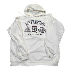 Vintage Crazy Shirt Hawaii San Francisco Graphic Hoodie Sweatshirt Men XL Travel